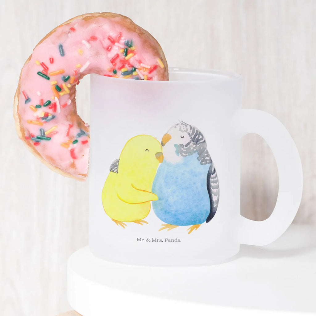 Teetasse Wellensittich Liebe Teetasse, Teeglas, Teebecher, Tasse mit Henkel, Tasse, Glas Teetasse, Teetasse aus Glas, Liebe, Partner, Freund, Freundin, Ehemann, Ehefrau, Heiraten, Verlobung, Heiratsantrag, Liebesgeschenk, Jahrestag, Hocheitstag, Vögel, Wellensittich, Nähe, Kuscheln, Vertrauen