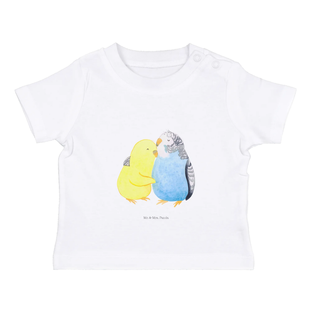 Organic Baby Shirt Wellensittich Liebe Baby T-Shirt, Jungen Baby T-Shirt, Mädchen Baby T-Shirt, Shirt, Liebe, Partner, Freund, Freundin, Ehemann, Ehefrau, Heiraten, Verlobung, Heiratsantrag, Liebesgeschenk, Jahrestag, Hocheitstag, Vögel, Wellensittich, Nähe, Kuscheln, Vertrauen