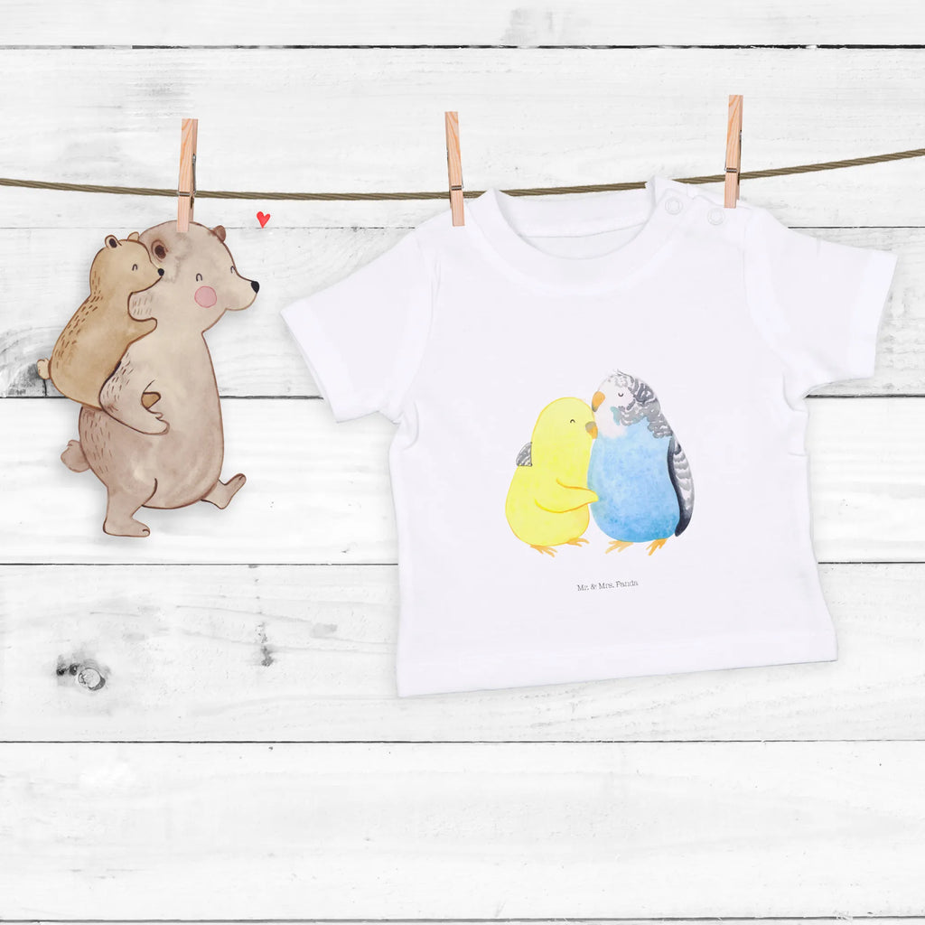 Organic Baby Shirt Wellensittich Liebe Baby T-Shirt, Jungen Baby T-Shirt, Mädchen Baby T-Shirt, Shirt, Liebe, Partner, Freund, Freundin, Ehemann, Ehefrau, Heiraten, Verlobung, Heiratsantrag, Liebesgeschenk, Jahrestag, Hocheitstag, Vögel, Wellensittich, Nähe, Kuscheln, Vertrauen