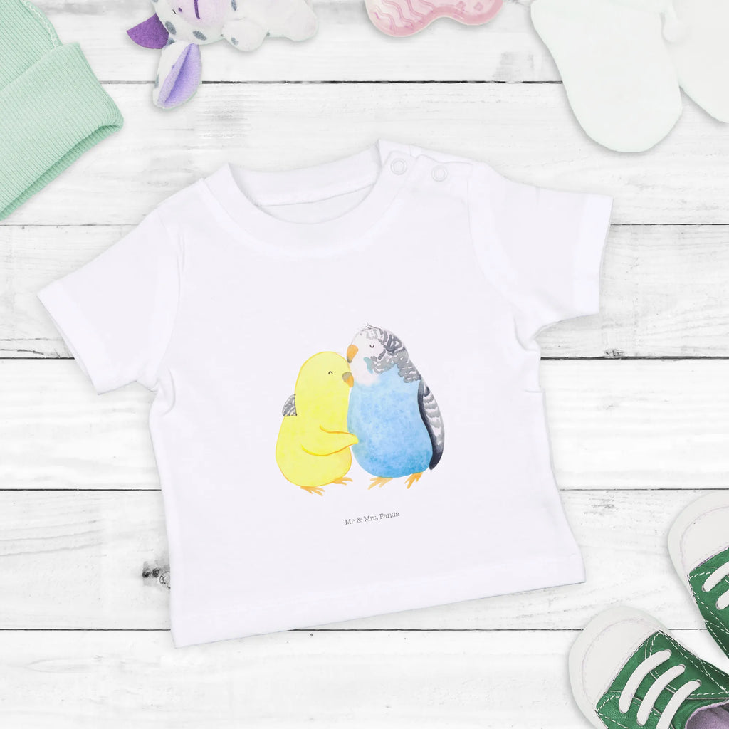 Organic Baby Shirt Wellensittich Liebe Baby T-Shirt, Jungen Baby T-Shirt, Mädchen Baby T-Shirt, Shirt, Liebe, Partner, Freund, Freundin, Ehemann, Ehefrau, Heiraten, Verlobung, Heiratsantrag, Liebesgeschenk, Jahrestag, Hocheitstag, Vögel, Wellensittich, Nähe, Kuscheln, Vertrauen