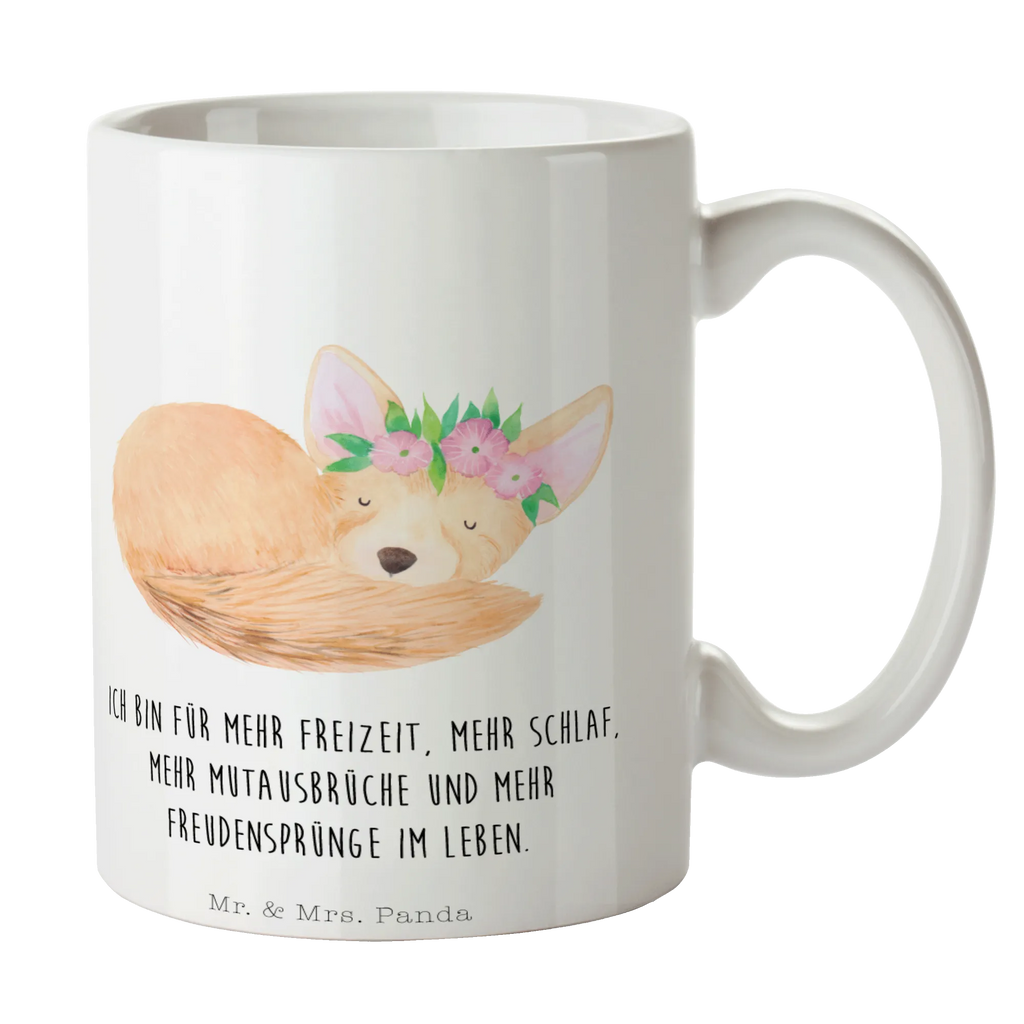 Tasse Wüstenfuchs Blumenkranz Tasse, Kaffeetasse, Teetasse, Becher, Kaffeebecher, Teebecher, Keramiktasse, Porzellantasse, Büro Tasse, Geschenk Tasse, Tasse Sprüche, Tasse Motive, Kaffeetassen, Tasse bedrucken, Designer Tasse, Cappuccino Tassen, Schöne Teetassen, Afrika, Wildtiere, Wüste, Wüstenfuchs, Blumen, Blumenkranz, Glücklich