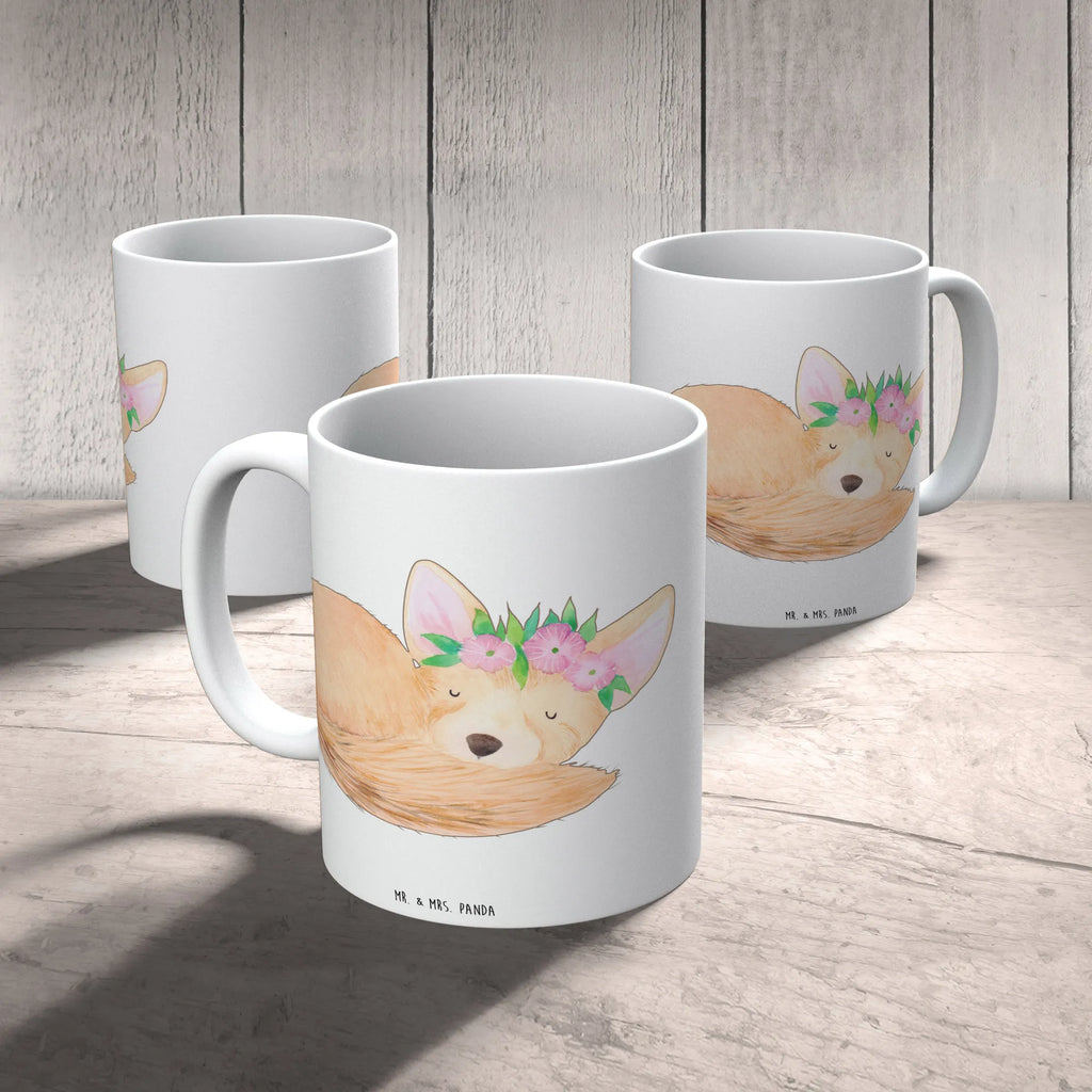 Kindertasse Wüstenfuchs Blumen Kindertasse, Kinder Tasse, Kunststoff Tasse, Kindergarten Tasse, Trinkbecher, Camping Becher, Kaffeetasse, Kunststoffbecher, Kindergartenbecher, Outdoorgeschirr, Kunststoffgeschirr, Reisebecher, Reisetasse, Kinderbecher, Bruchfeste Tasse, Bruchsichere Tasse, Plastik Tasse, Plastiktasse, Afrika, Wildtiere, Wüste, Wüstenfuchs, Blumen, Blumenkranz, Glücklich