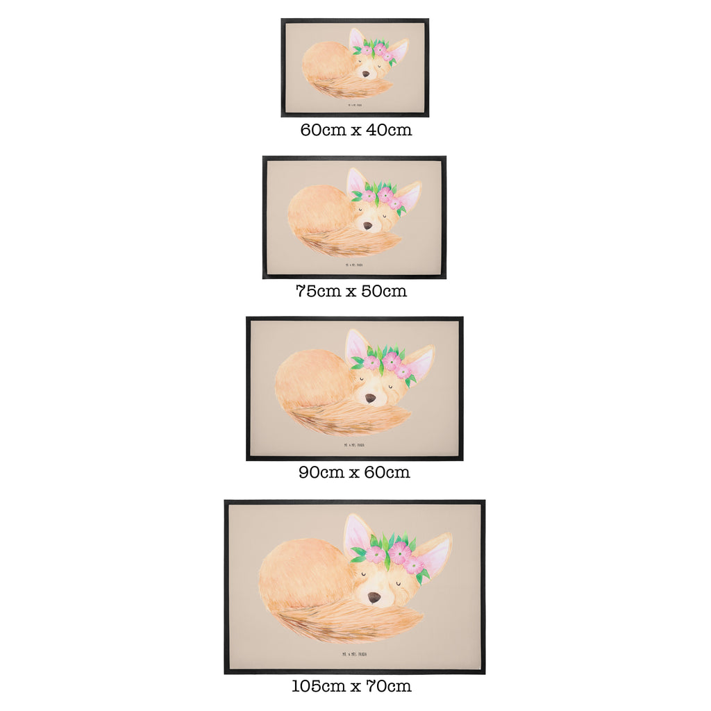 Fußmatte Wüstenfuchs Blumenkranz Türvorleger, Schmutzmatte, Fußabtreter, Matte, Schmutzfänger, Fußabstreifer, Schmutzfangmatte, Türmatte, Motivfußmatte, Haustürmatte, Vorleger, Fussmatten, Fußmatten, Gummimatte, Fußmatte außen, Fußmatte innen, Fussmatten online, Gummi Matte, Sauberlaufmatte, Fußmatte waschbar, Fußmatte outdoor, Schmutzfangmatte waschbar, Eingangsteppich, Fußabstreifer außen, Fußabtreter außen, Schmutzfangteppich, Fußmatte außen wetterfest, Afrika, Wildtiere, Wüste, Wüstenfuchs, Blumen, Blumenkranz, Glücklich