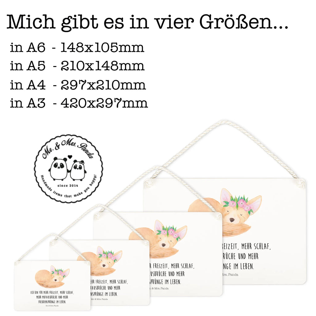 Deko Schild Wüstenfuchs Blumenkranz Dekoschild, Deko Schild, Schild, Tür Schild, Türschild, Holzschild, Wandschild, Wanddeko, Afrika, Wildtiere, Wüste, Wüstenfuchs, Blumen, Blumenkranz, Glücklich