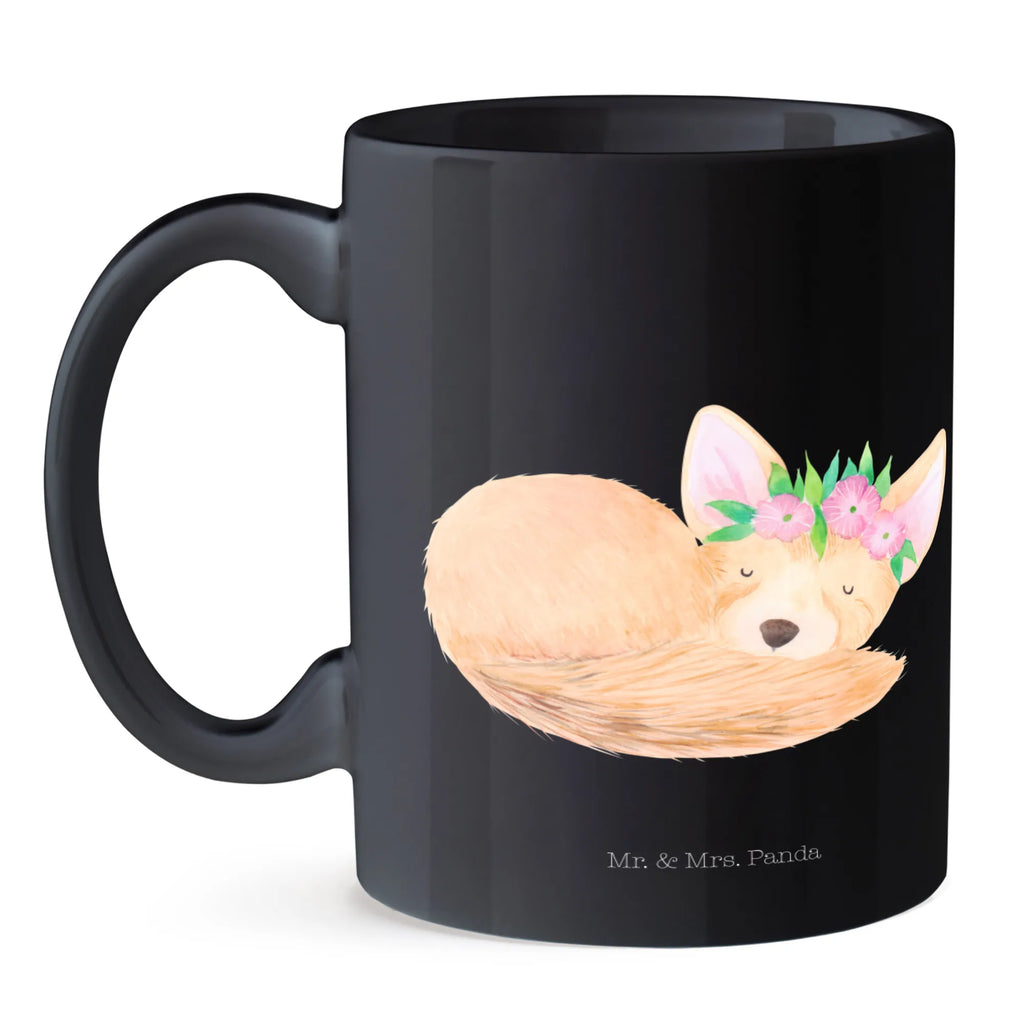 Tasse Wüstenfuchs Blumenkranz Tasse, Kaffeetasse, Teetasse, Becher, Kaffeebecher, Teebecher, Keramiktasse, Porzellantasse, Büro Tasse, Geschenk Tasse, Tasse Sprüche, Tasse Motive, Kaffeetassen, Tasse bedrucken, Designer Tasse, Cappuccino Tassen, Schöne Teetassen, Afrika, Wildtiere, Wüste, Wüstenfuchs, Blumen, Blumenkranz, Glücklich