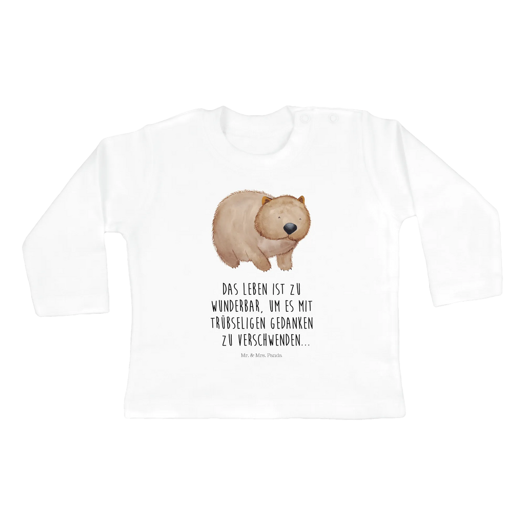 Baby Longsleeve Wombat Mädchen, Jungen, Baby, Longsleeve, Langarm, Bio, Kleidung, uni, Langarmshirt, Tiermotive, Gute Laune, lustige Sprüche, Tiere, Wombat, Das Leben ist schön, Motivation, Spruch, Australien