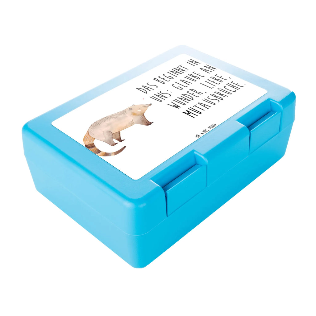 Brotdose Nasenbär Brotbox, Snackbox, Lunch box, Butterbrotdose, Brotzeitbox, Tiermotive, Gute Laune, lustige Sprüche, Tiere, Nasenbär, Nasenbären, Rüsselbär, Bär