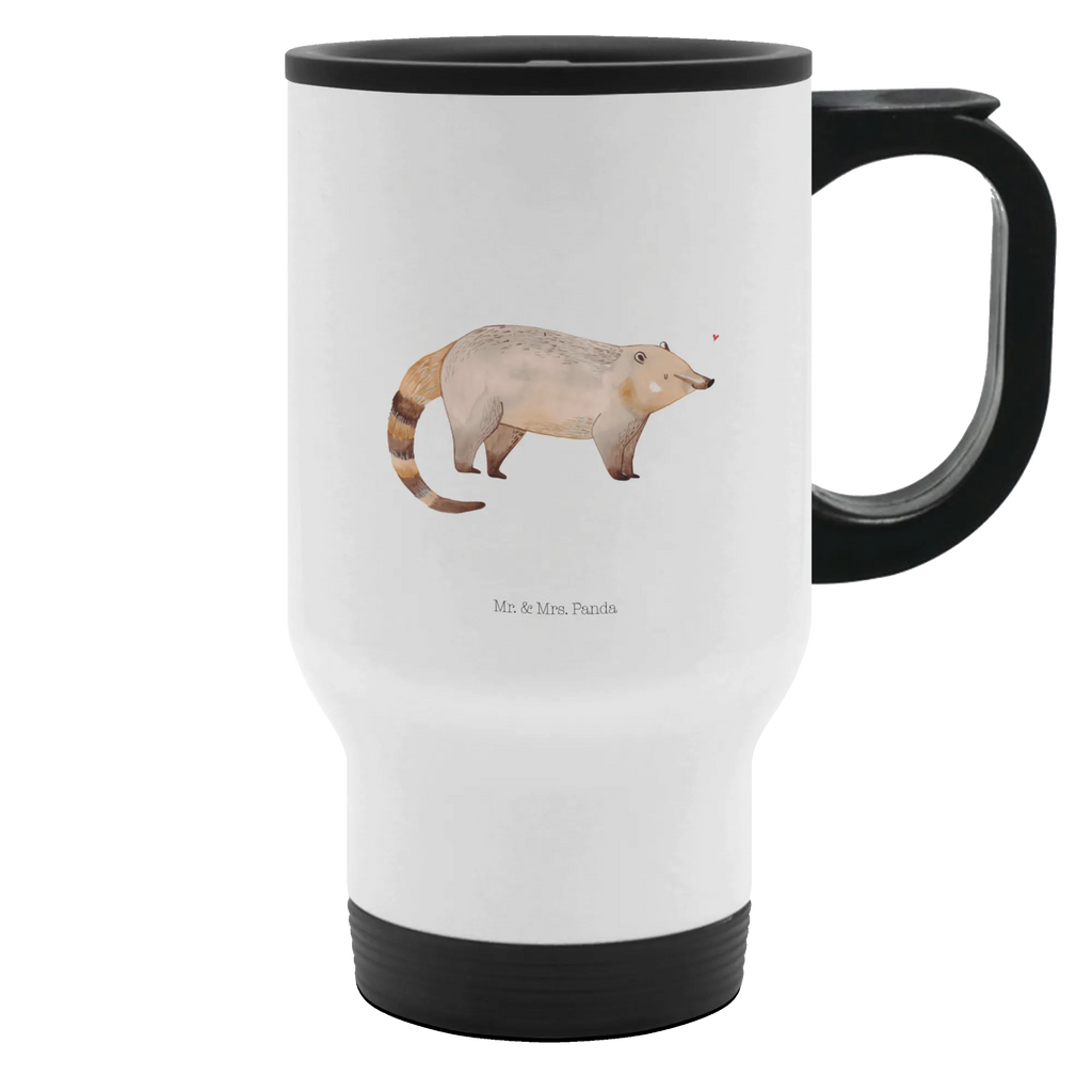 Thermobecher Nasenbär Thermobecher, To Go Becher, Thermotasse, Kaffeebecher, Isolierbecher, Thermobecher To Go, Warmhaltetasse, Edelstahlbecher, Reisebecher, Tasse mit Deckel, Thermobecher für 400 ml, Kaffeetasse zum Mitnehmen, Tasse zum Mitnehmen, Spülmaschinenfest, Tiermotive, Gute Laune, lustige Sprüche, Tiere, Nasenbär, Nasenbären, Rüsselbär, Bär