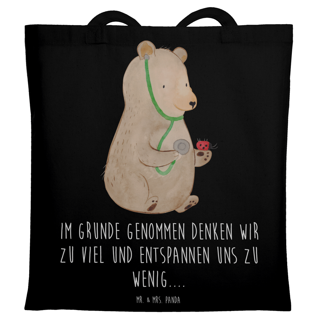 Tragetasche Bär Arzt Beuteltasche, Beutel, Einkaufstasche, Jutebeutel, Stoffbeutel, Tasche, Shopper, Umhängetasche, Strandtasche, Schultertasche, Stofftasche, Tragetasche, Badetasche, Jutetasche, Einkaufstüte, Laptoptasche, Bär, Teddy, Teddybär, Arzt, Ärztin, Doktor, Professor, Doktorin, Professorin