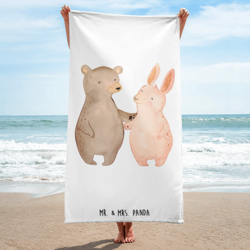 XL Badehandtuch Bär Hase Umarmen Handtuch, Badetuch, Duschtuch, Strandtuch, Saunatuch, Liebe, Partner, Freund, Freundin, Ehemann, Ehefrau, Heiraten, Verlobung, Heiratsantrag, Liebesgeschenk, Jahrestag, Hocheitstag, Freunde, bester Freund, Hase, Bär, Bärchen, best friends