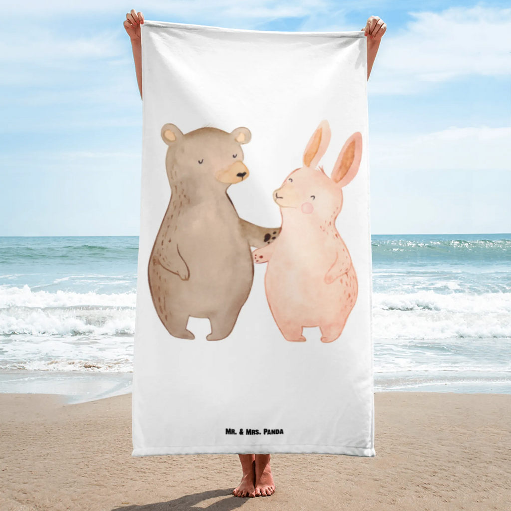 XL Badehandtuch Bär Hase Umarmen Handtuch, Badetuch, Duschtuch, Strandtuch, Saunatuch, Liebe, Partner, Freund, Freundin, Ehemann, Ehefrau, Heiraten, Verlobung, Heiratsantrag, Liebesgeschenk, Jahrestag, Hocheitstag, Freunde, bester Freund, Hase, Bär, Bärchen, best friends