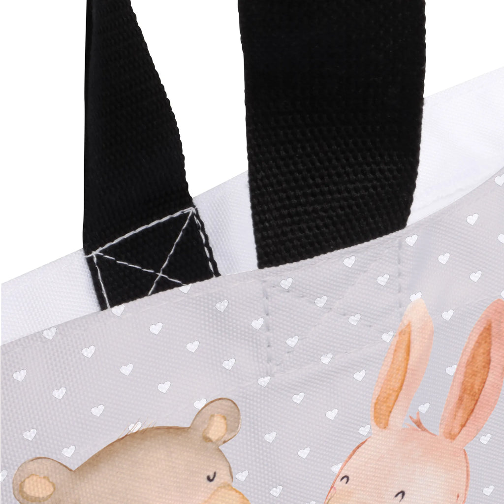 Shopper Bär Hase Umarmen Beutel, Einkaufstasche, Tasche, Strandtasche, Einkaufsbeutel, Shopper, Schultasche, Freizeittasche, Tragebeutel, Schulbeutel, Alltagstasche, Liebe, Partner, Freund, Freundin, Ehemann, Ehefrau, Heiraten, Verlobung, Heiratsantrag, Liebesgeschenk, Jahrestag, Hocheitstag, Freunde, bester Freund, Hase, Bär, Bärchen, best friends