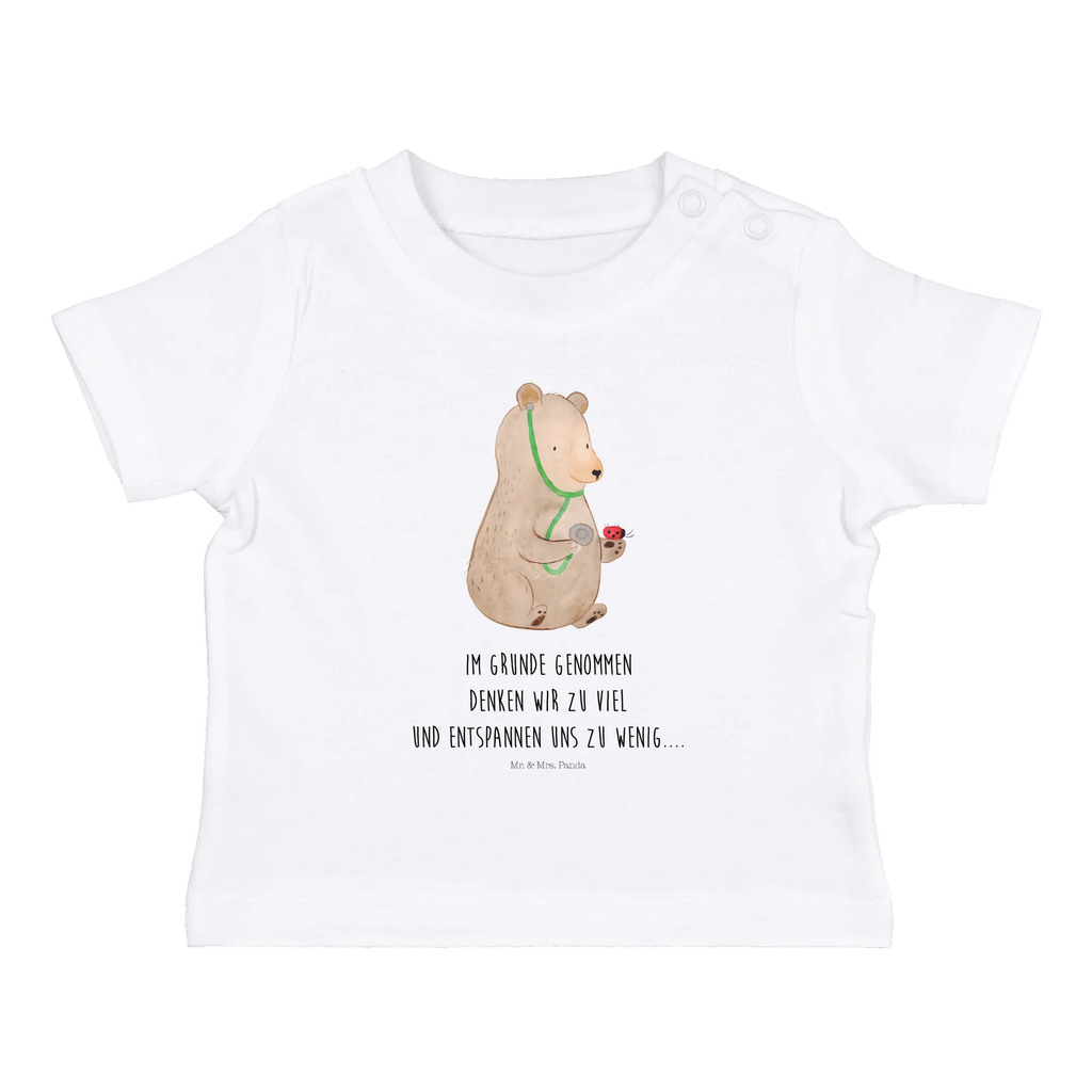 Organic Baby Shirt Bär Arzt Baby T-Shirt, Jungen Baby T-Shirt, Mädchen Baby T-Shirt, Shirt, Bär, Teddy, Teddybär, Arzt, Ärztin, Doktor, Professor, Doktorin, Professorin