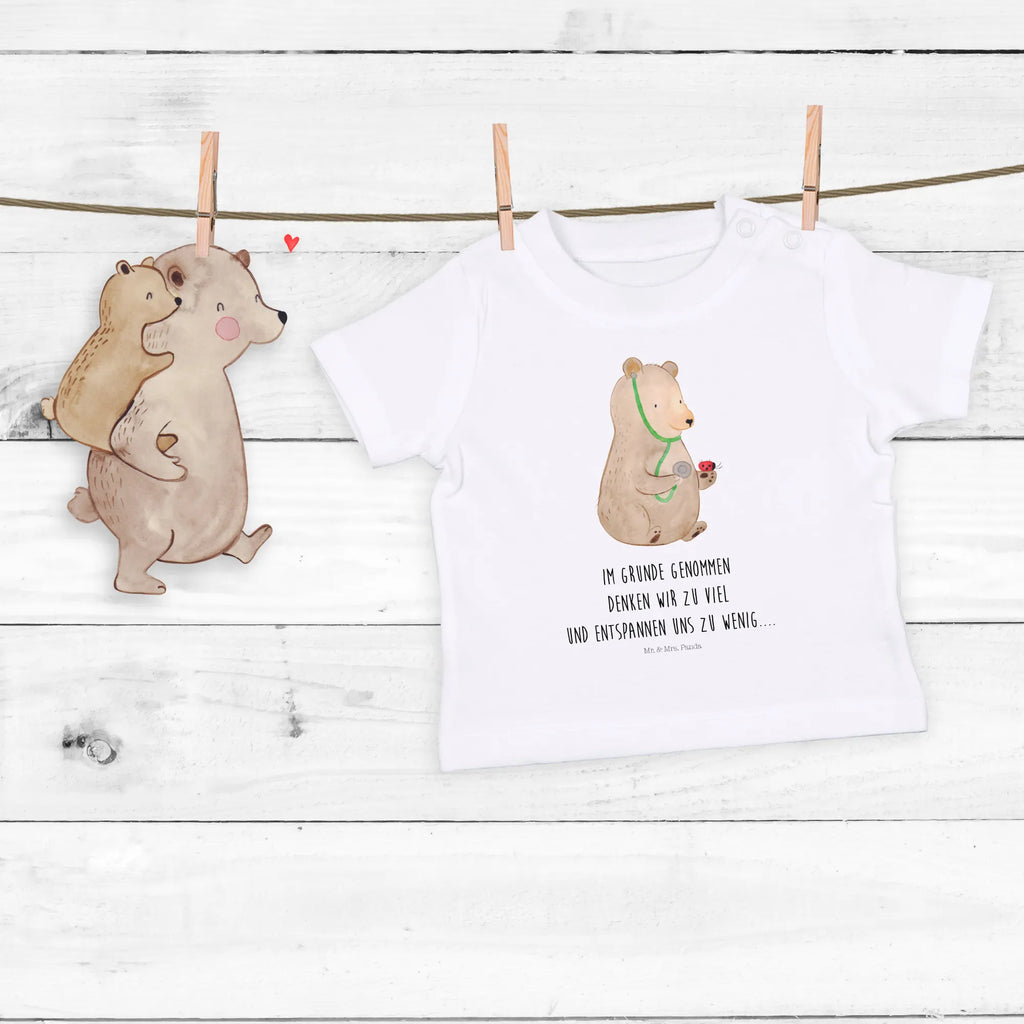 Organic Baby Shirt Bär Arzt Baby T-Shirt, Jungen Baby T-Shirt, Mädchen Baby T-Shirt, Shirt, Bär, Teddy, Teddybär, Arzt, Ärztin, Doktor, Professor, Doktorin, Professorin