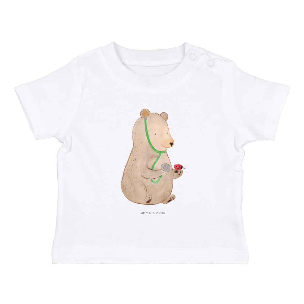 Organic Baby Shirt Bär Arzt Baby T-Shirt, Jungen Baby T-Shirt, Mädchen Baby T-Shirt, Shirt, Bär, Teddy, Teddybär, Arzt, Ärztin, Doktor, Professor, Doktorin, Professorin