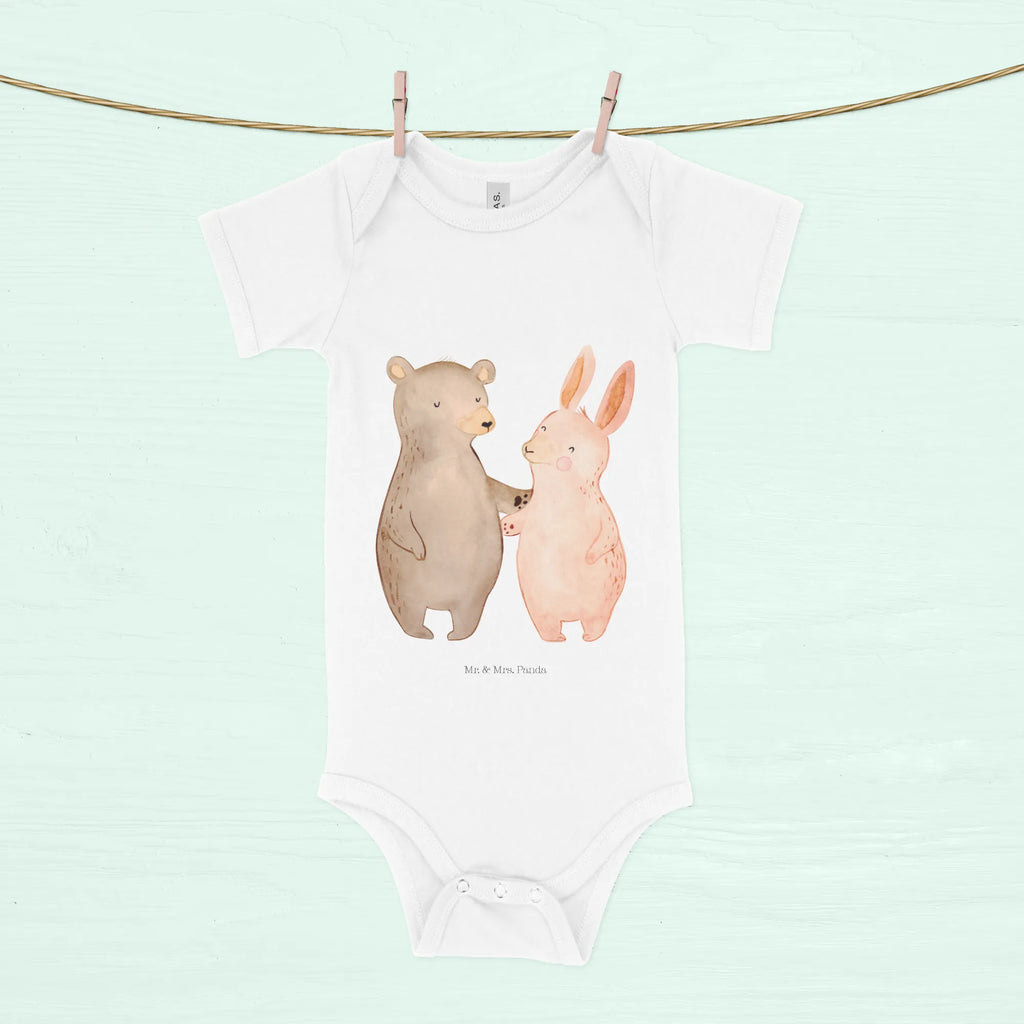 Organic Baby Body Bär und Hase Umarmen Babykleidung, Babystrampler, Strampler, Wickelbody, Baby Erstausstattung, Junge, Mädchen, Liebe, Partner, Freund, Freundin, Ehemann, Ehefrau, Heiraten, Verlobung, Heiratsantrag, Liebesgeschenk, Jahrestag, Hocheitstag, Freunde, bester Freund, Hase, Bär, Bärchen, best friends