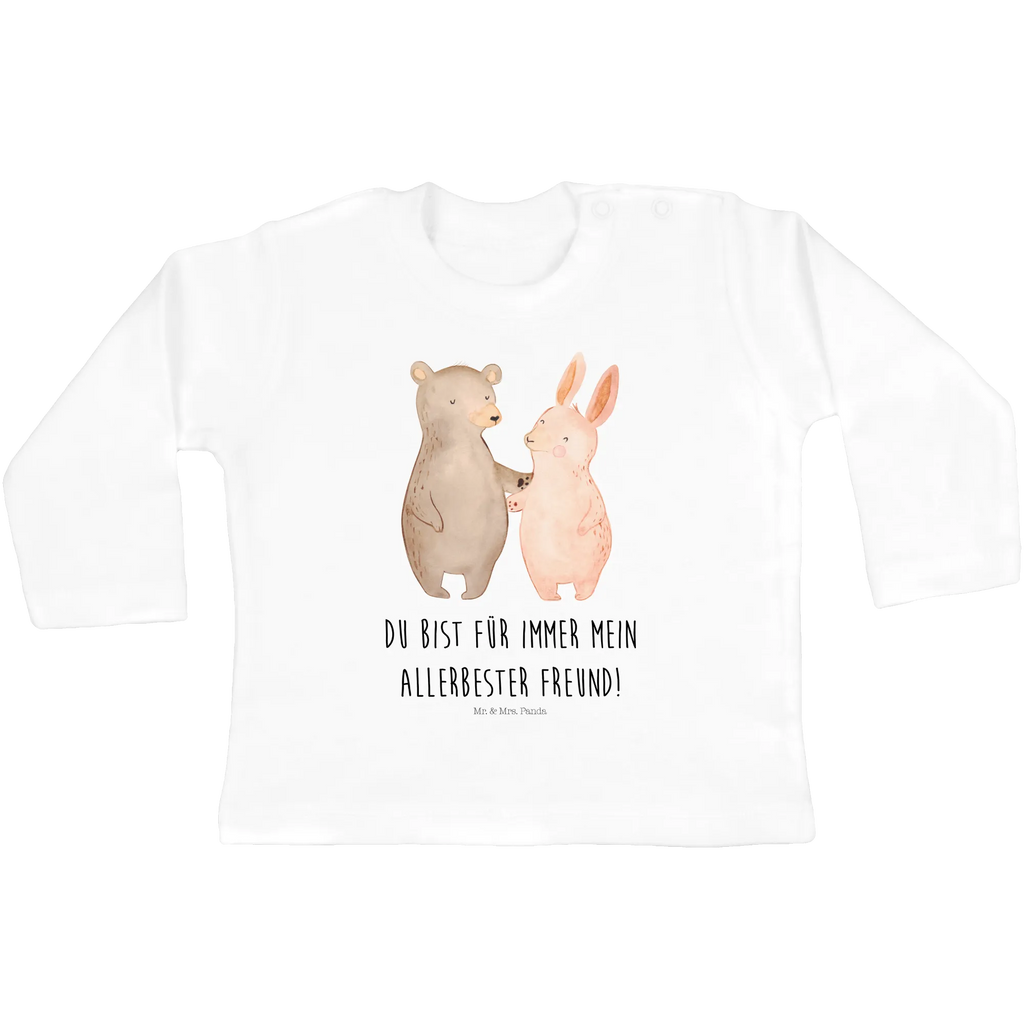 Baby Longsleeve Bär Hase Umarmen Mädchen, Jungen, Baby, Langarm, Bio, Kleidung, Liebe, Partner, Freund, Freundin, Ehemann, Ehefrau, Heiraten, Verlobung, Heiratsantrag, Liebesgeschenk, Jahrestag, Hocheitstag, Freunde, bester Freund, Hase, Bär, Bärchen, best friends