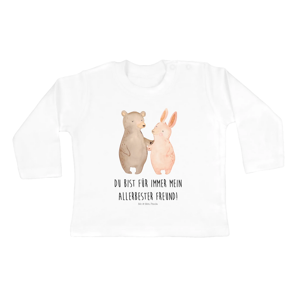 Baby Longsleeve Bär Hase Umarmen Mädchen, Jungen, Baby, Langarm, Bio, Kleidung, Liebe, Partner, Freund, Freundin, Ehemann, Ehefrau, Heiraten, Verlobung, Heiratsantrag, Liebesgeschenk, Jahrestag, Hocheitstag, Freunde, bester Freund, Hase, Bär, Bärchen, best friends