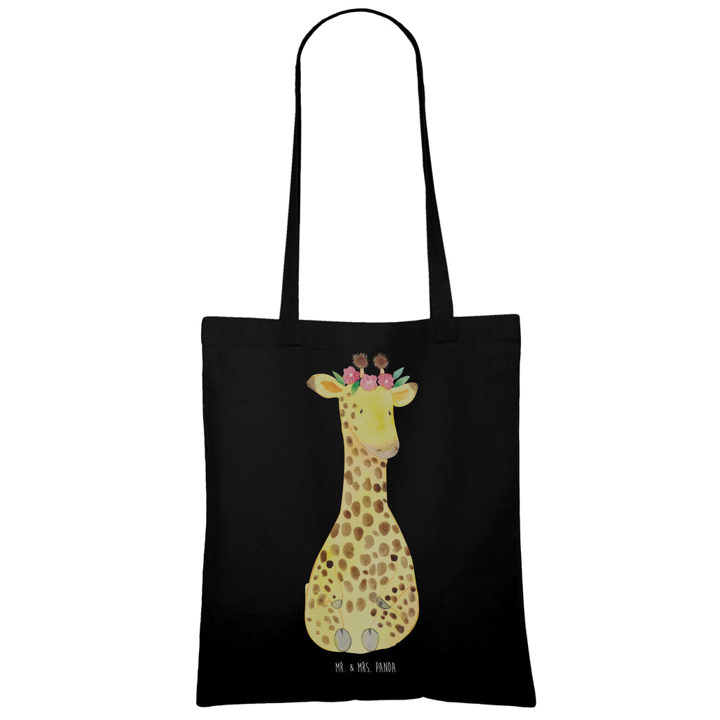 Tragetasche Giraffe Blumenkranz Beuteltasche, Beutel, Einkaufstasche, Jutebeutel, Stoffbeutel, Tasche, Shopper, Umhängetasche, Strandtasche, Schultertasche, Stofftasche, Tragetasche, Badetasche, Jutetasche, Einkaufstüte, Laptoptasche, Afrika, Wildtiere, Giraffe, Blumenkranz, Abenteurer, Selbstliebe, Freundin