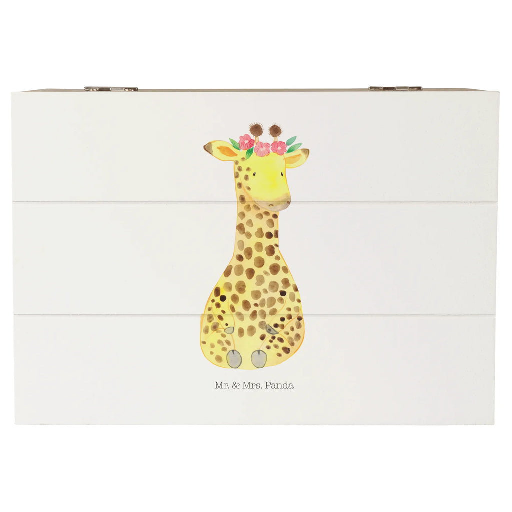 Holzkiste Giraffe Blumenkranz Holzkiste, Kiste, Schatzkiste, Truhe, Schatulle, XXL, Erinnerungsbox, Erinnerungskiste, Dekokiste, Aufbewahrungsbox, Geschenkbox, Geschenkdose, Afrika, Wildtiere, Giraffe, Blumenkranz, Abenteurer, Selbstliebe, Freundin