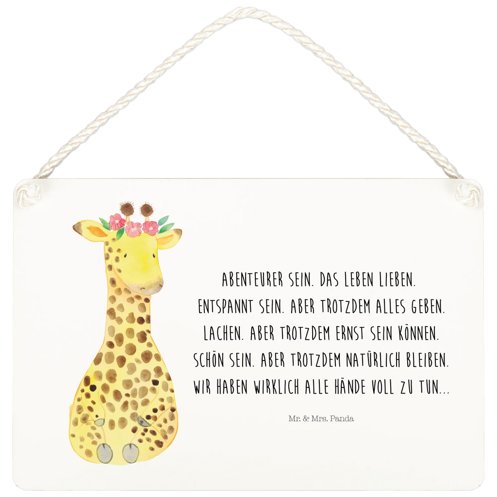 Deko Schild Giraffe Blumenkranz Dekoschild, Deko Schild, Schild, Tür Schild, Türschild, Holzschild, Wandschild, Wanddeko, Afrika, Wildtiere, Giraffe, Blumenkranz, Abenteurer, Selbstliebe, Freundin