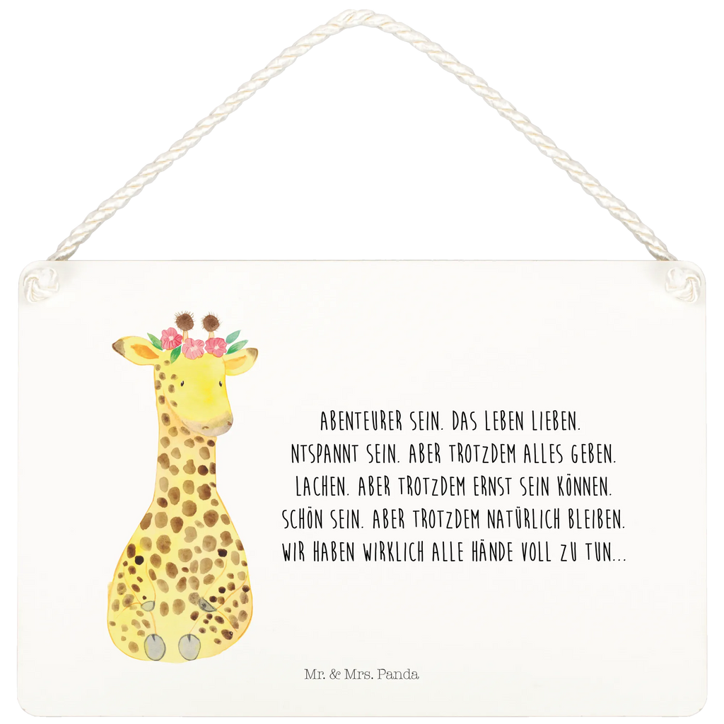 Deko Schild Giraffe Blumenkranz Dekoschild, Deko Schild, Schild, Tür Schild, Türschild, Holzschild, Wandschild, Wanddeko, Afrika, Wildtiere, Giraffe, Blumenkranz, Abenteurer, Selbstliebe, Freundin