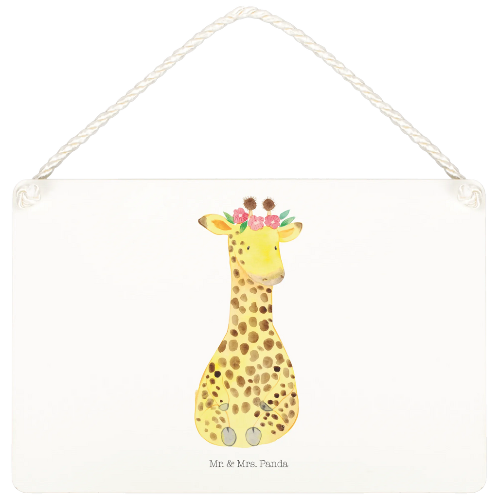 Deko Schild Giraffe Blumenkranz Dekoschild, Deko Schild, Schild, Tür Schild, Türschild, Holzschild, Wandschild, Wanddeko, Afrika, Wildtiere, Giraffe, Blumenkranz, Abenteurer, Selbstliebe, Freundin