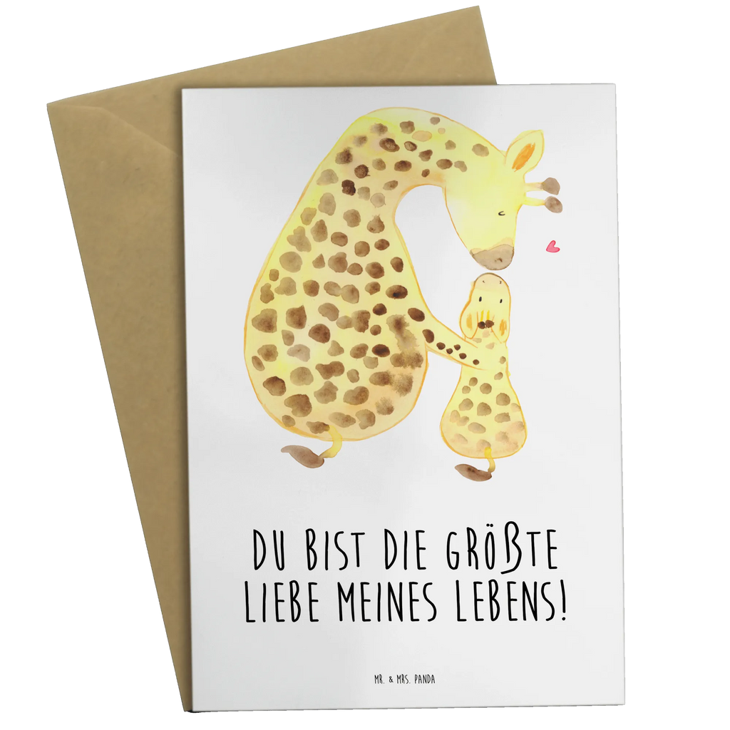 Grußkarte Giraffe mit Kind Grußkarte, Klappkarte, Einladungskarte, Glückwunschkarte, Hochzeitskarte, Geburtstagskarte, Karte, Ansichtskarten, Afrika, Wildtiere, Giraffe, Kind, Mutter, Mama, Tochter, Sohn, Lieblingsmensch