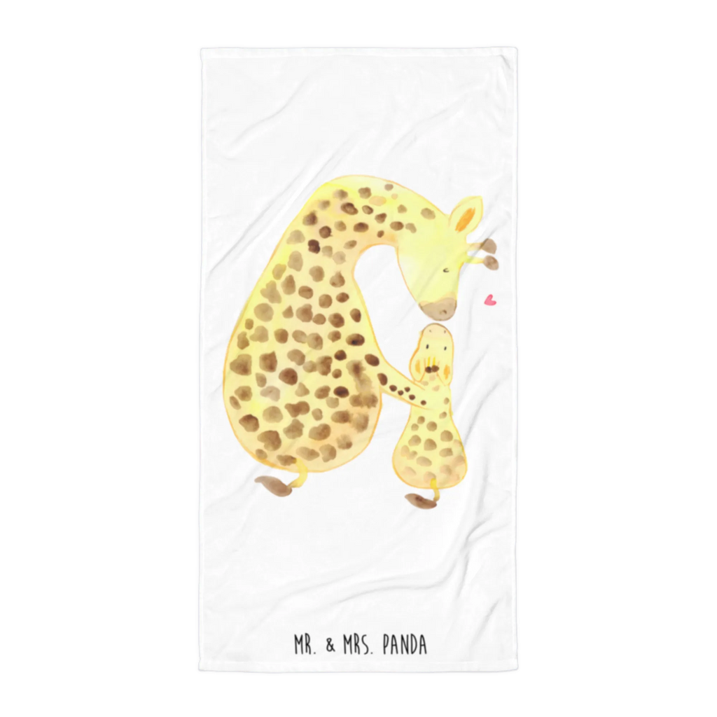 XL Badehandtuch Giraffe mit Kind Handtuch, Badetuch, Duschtuch, Strandtuch, Saunatuch, Afrika, Wildtiere, Giraffe, Kind, Mutter, Mama, Tochter, Sohn, Lieblingsmensch