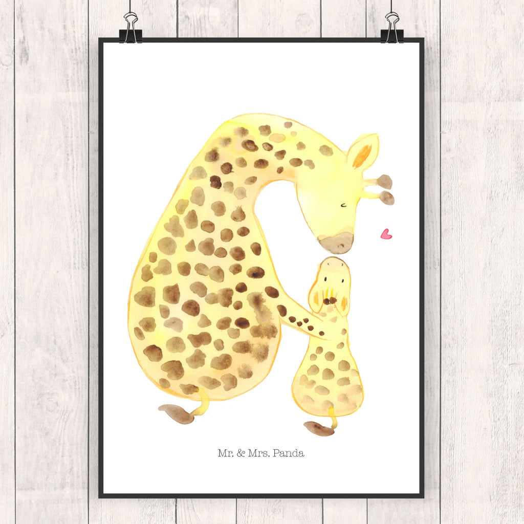 Poster Giraffe mit Kind Poster, Wandposter, Bild, Wanddeko, Küchenposter, Kinderposter, Wanddeko Bild, Raumdekoration, Wanddekoration, Handgemaltes Poster, Mr. & Mrs. Panda Poster, Designposter, Kunstdruck, Posterdruck, Afrika, Wildtiere, Giraffe, Kind, Mutter, Mama, Tochter, Sohn, Lieblingsmensch