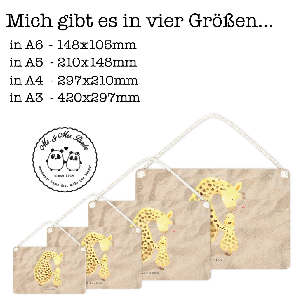 Deko Schild Giraffe mit Kind Dekoschild, Deko Schild, Schild, Tür Schild, Türschild, Holzschild, Wandschild, Wanddeko, Afrika, Wildtiere, Giraffe, Kind, Mutter, Mama, Tochter, Sohn, Lieblingsmensch