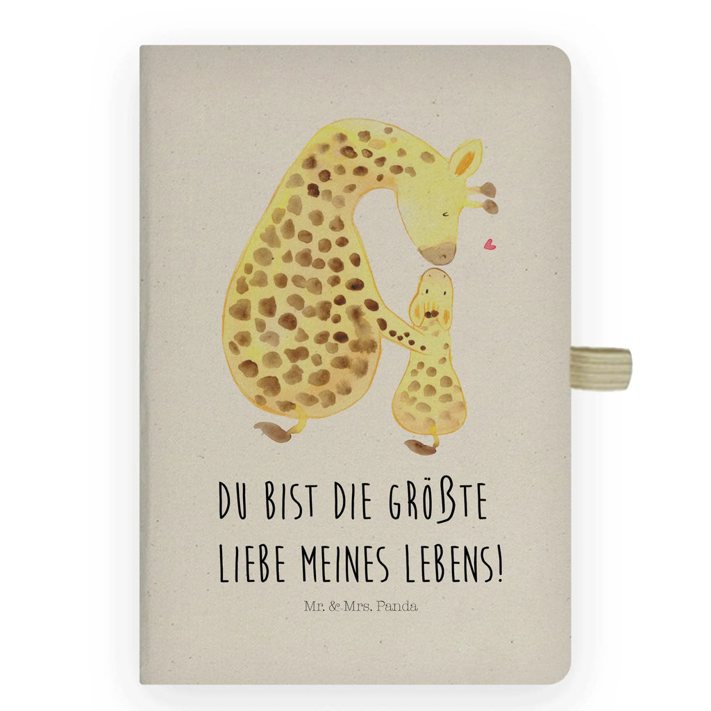 Baumwoll Notizbuch Giraffe mit Kind Notizen, Eintragebuch, Tagebuch, Notizblock, Adressbuch, Journal, Kladde, Skizzenbuch, Notizheft, Schreibbuch, Schreibheft, Afrika, Wildtiere, Giraffe, Kind, Mutter, Mama, Tochter, Sohn, Lieblingsmensch