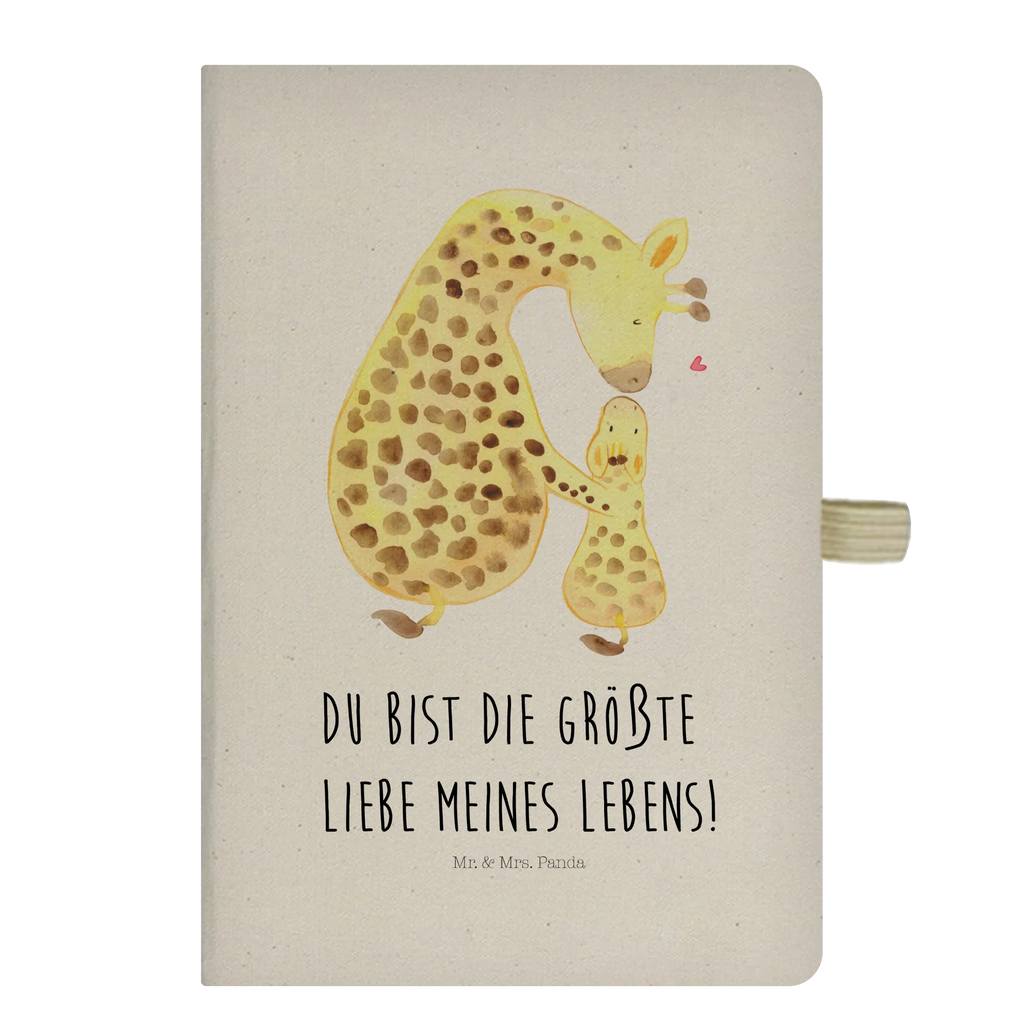 Baumwoll Notizbuch Giraffe mit Kind Notizen, Eintragebuch, Tagebuch, Notizblock, Adressbuch, Journal, Kladde, Skizzenbuch, Notizheft, Schreibbuch, Schreibheft, Afrika, Wildtiere, Giraffe, Kind, Mutter, Mama, Tochter, Sohn, Lieblingsmensch