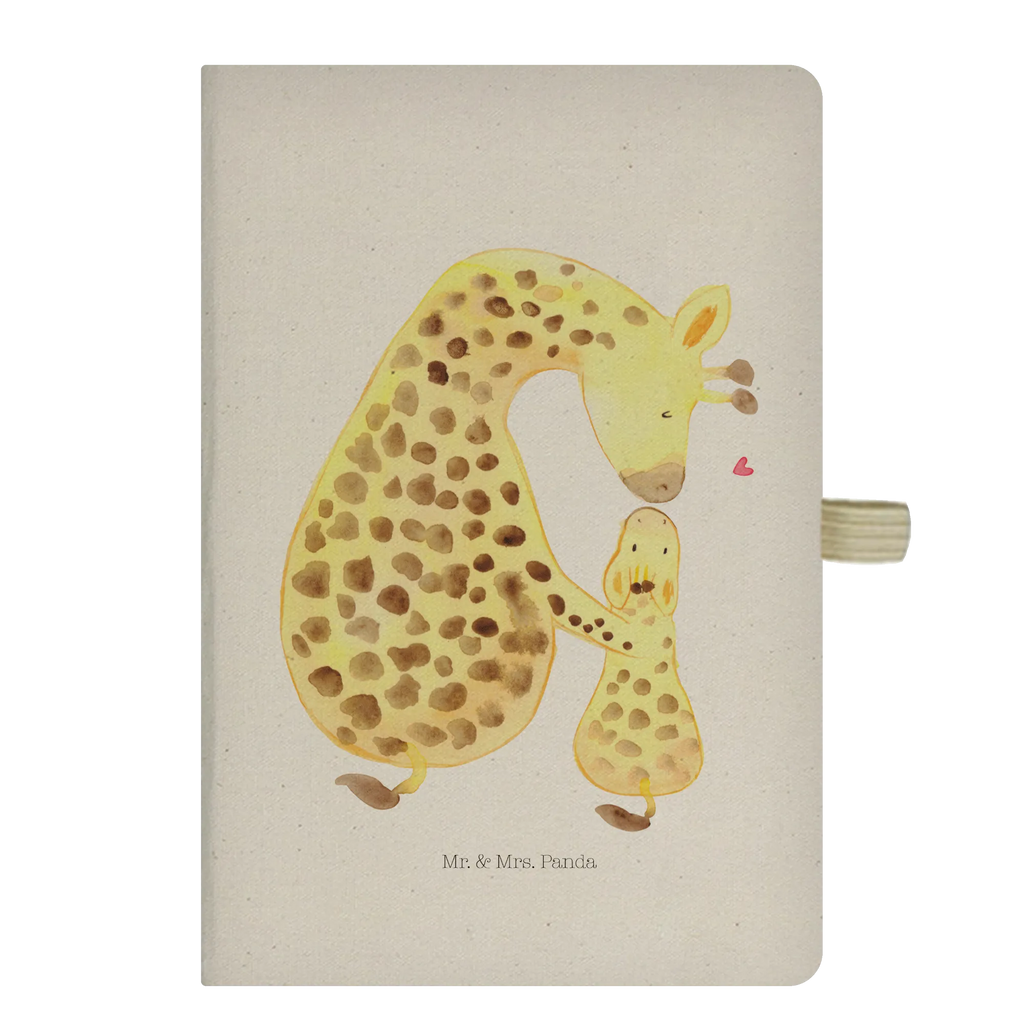 Baumwoll Notizbuch Giraffe mit Kind Notizen, Eintragebuch, Tagebuch, Notizblock, Adressbuch, Journal, Kladde, Skizzenbuch, Notizheft, Schreibbuch, Schreibheft, Afrika, Wildtiere, Giraffe, Kind, Mutter, Mama, Tochter, Sohn, Lieblingsmensch