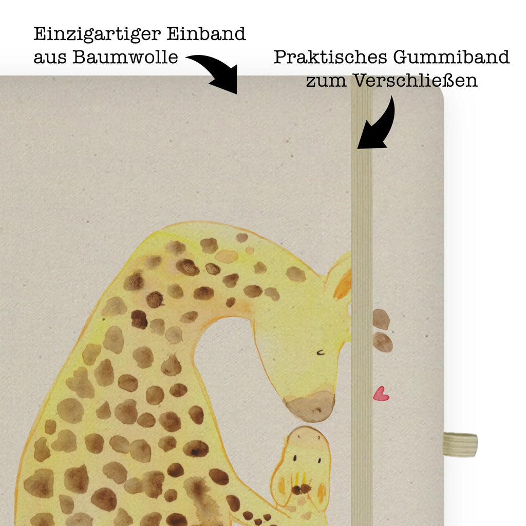 Baumwoll Notizbuch Giraffe mit Kind Notizen, Eintragebuch, Tagebuch, Notizblock, Adressbuch, Journal, Kladde, Skizzenbuch, Notizheft, Schreibbuch, Schreibheft, Afrika, Wildtiere, Giraffe, Kind, Mutter, Mama, Tochter, Sohn, Lieblingsmensch