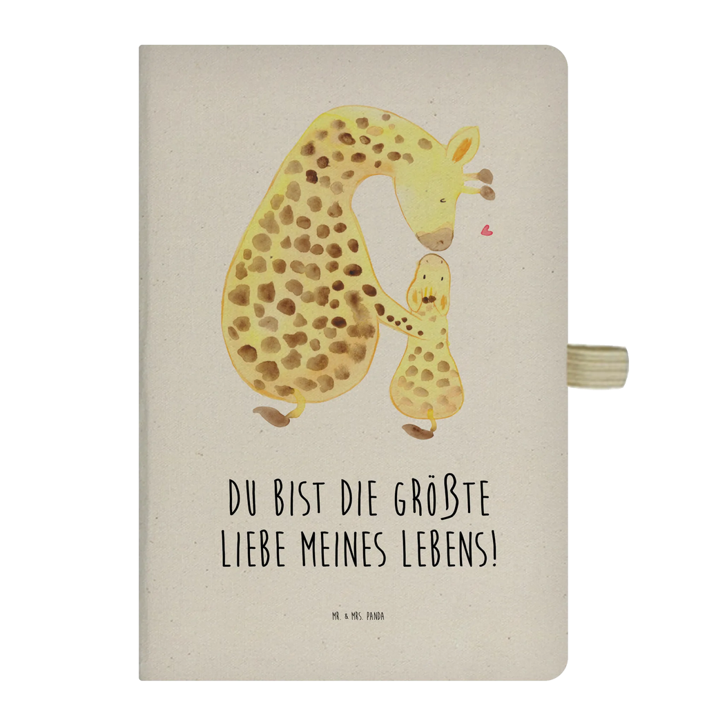 Baumwoll Notizbuch Giraffe mit Kind Notizen, Eintragebuch, Tagebuch, Notizblock, Adressbuch, Journal, Kladde, Skizzenbuch, Notizheft, Schreibbuch, Schreibheft, Afrika, Wildtiere, Giraffe, Kind, Mutter, Mama, Tochter, Sohn, Lieblingsmensch