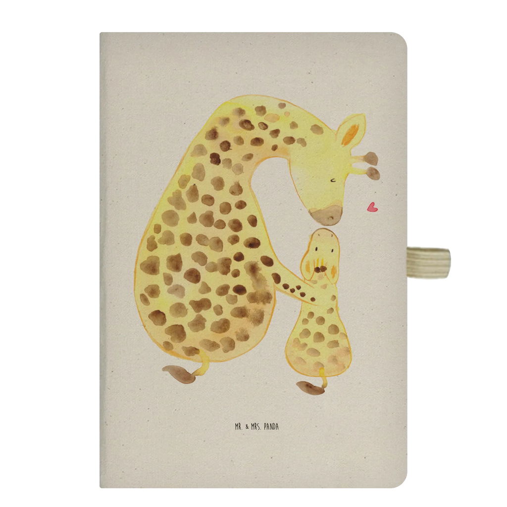 Baumwoll Notizbuch Giraffe mit Kind Notizen, Eintragebuch, Tagebuch, Notizblock, Adressbuch, Journal, Kladde, Skizzenbuch, Notizheft, Schreibbuch, Schreibheft, Afrika, Wildtiere, Giraffe, Kind, Mutter, Mama, Tochter, Sohn, Lieblingsmensch