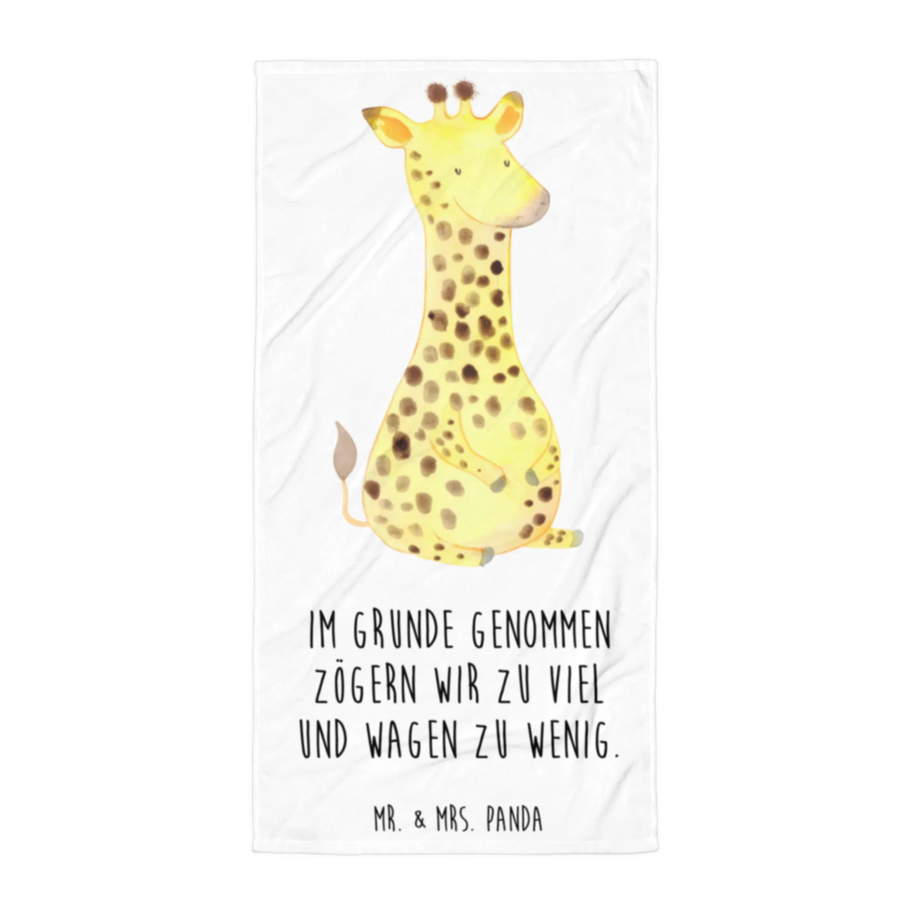 XL Badehandtuch Giraffe Zufrieden Handtuch, Badetuch, Duschtuch, Strandtuch, Saunatuch, Afrika, Wildtiere, Giraffe, Zufrieden, Glück, Abenteuer