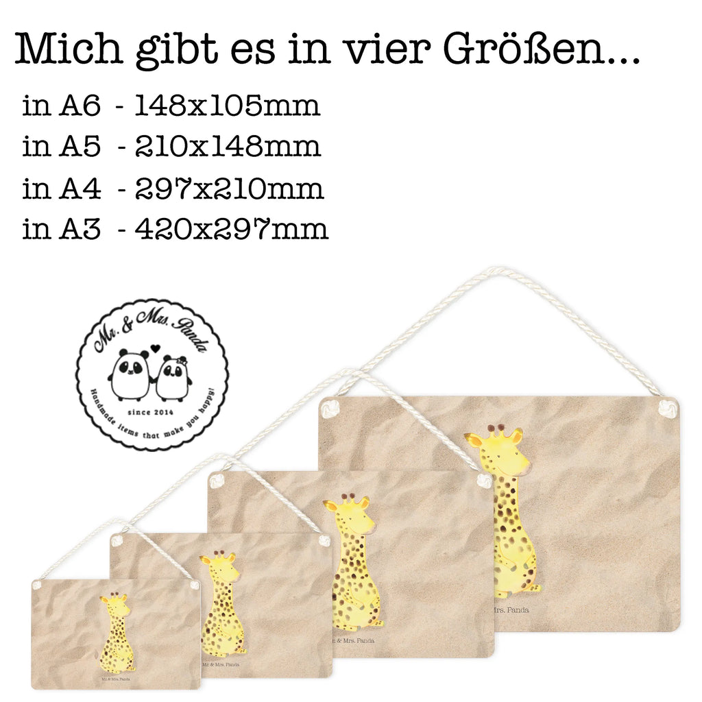 Deko Schild Giraffe Zufrieden Dekoschild, Deko Schild, Schild, Tür Schild, Türschild, Holzschild, Wandschild, Wanddeko, Afrika, Wildtiere, Giraffe, Zufrieden, Glück, Abenteuer