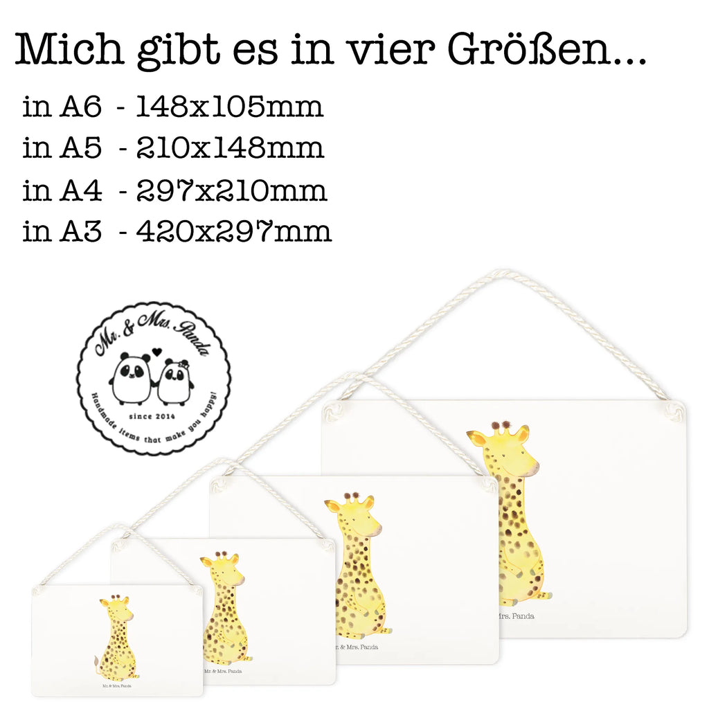 Deko Schild Giraffe Zufrieden Dekoschild, Deko Schild, Schild, Tür Schild, Türschild, Holzschild, Wandschild, Wanddeko, Afrika, Wildtiere, Giraffe, Zufrieden, Glück, Abenteuer