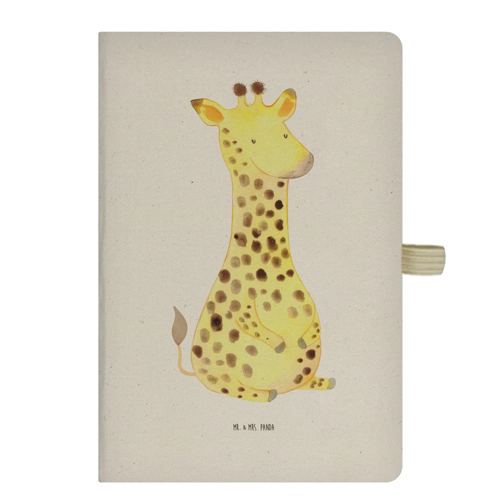 Baumwoll Notizbuch Giraffe Zufrieden Notizen, Eintragebuch, Tagebuch, Notizblock, Adressbuch, Journal, Kladde, Skizzenbuch, Notizheft, Schreibbuch, Schreibheft, Afrika, Wildtiere, Giraffe, Zufrieden, Glück, Abenteuer