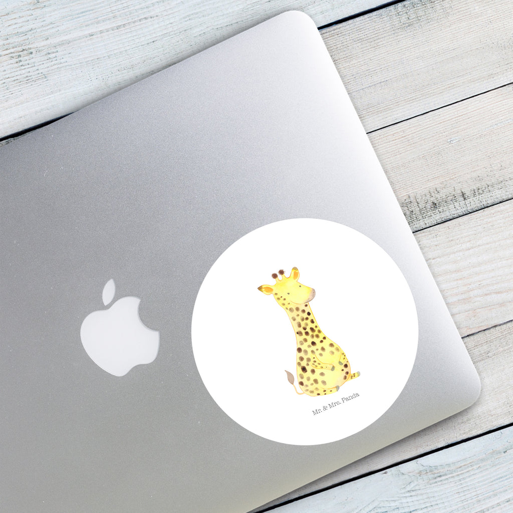 Rund Aufkleber Giraffe Zufrieden Sticker, Aufkleber, Etikett, Afrika, Wildtiere, Giraffe, Zufrieden, Glück, Abenteuer