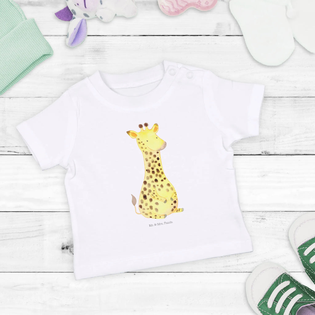 Organic Baby Shirt Giraffe Zufrieden Baby T-Shirt, Jungen Baby T-Shirt, Mädchen Baby T-Shirt, Shirt, Afrika, Wildtiere, Giraffe, Zufrieden, Glück, Abenteuer