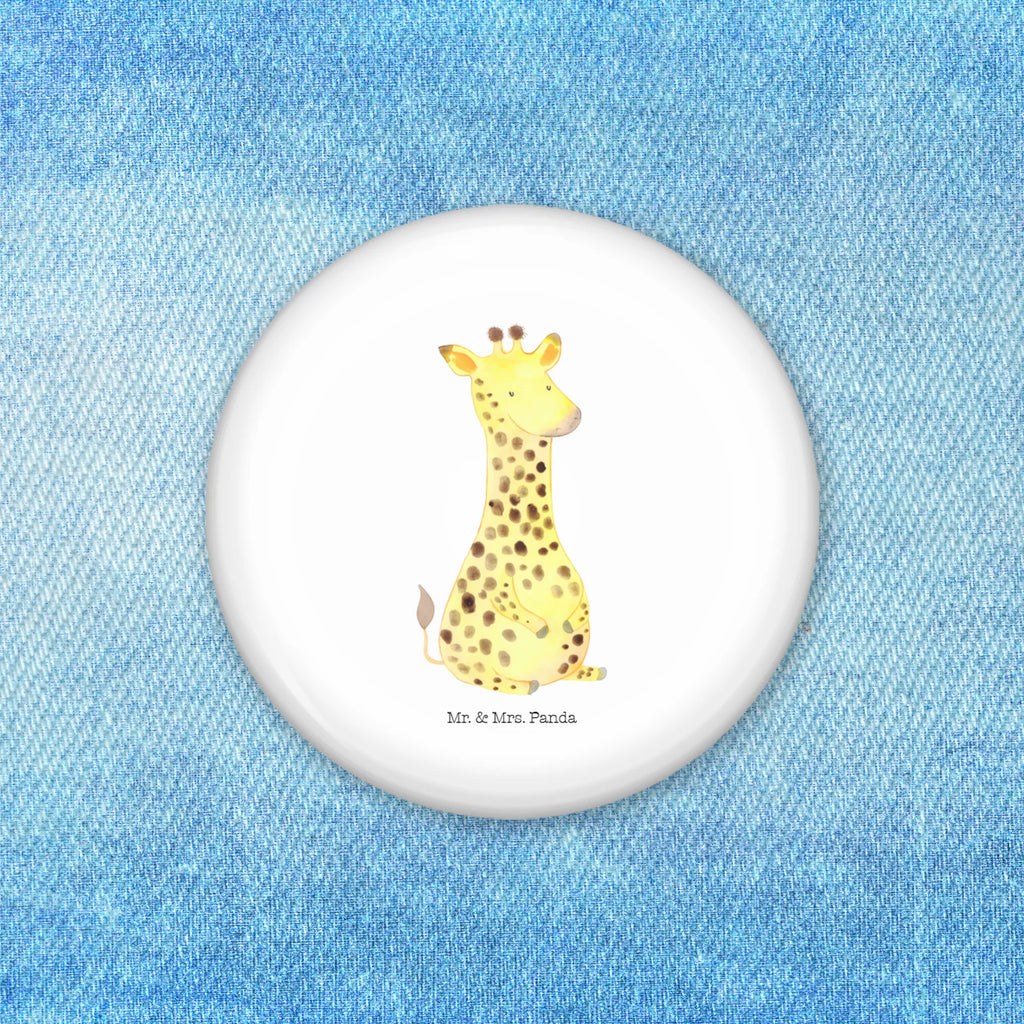 Button Giraffe Zufrieden 50mm Button, Button, Pin, Anstecknadel, Afrika, Wildtiere, Giraffe, Zufrieden, Glück, Abenteuer