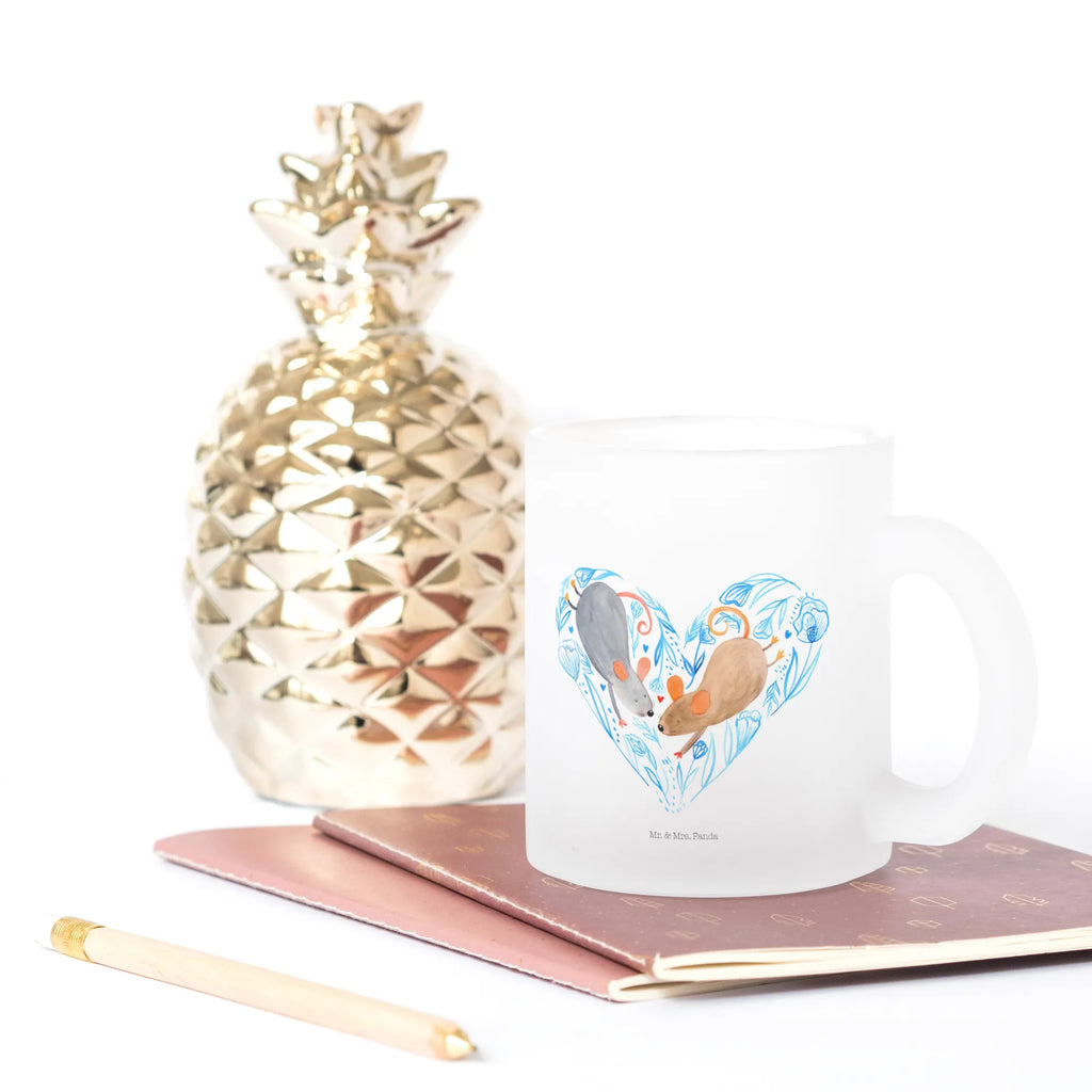 Teetasse Mäuse Herz Teetasse, Teeglas, Teebecher, Tasse mit Henkel, Tasse, Glas Teetasse, Teetasse aus Glas, Liebe, Partner, Freund, Freundin, Ehemann, Ehefrau, Heiraten, Verlobung, Heiratsantrag, Liebesgeschenk, Jahrestag, Hocheitstag, Maus, Mäuse, Liebesbotschaft, Liebesbeweis, Hochzeit, Lieblingsmensch, Gemeinsamkeit, Love, Geschenk für zwei