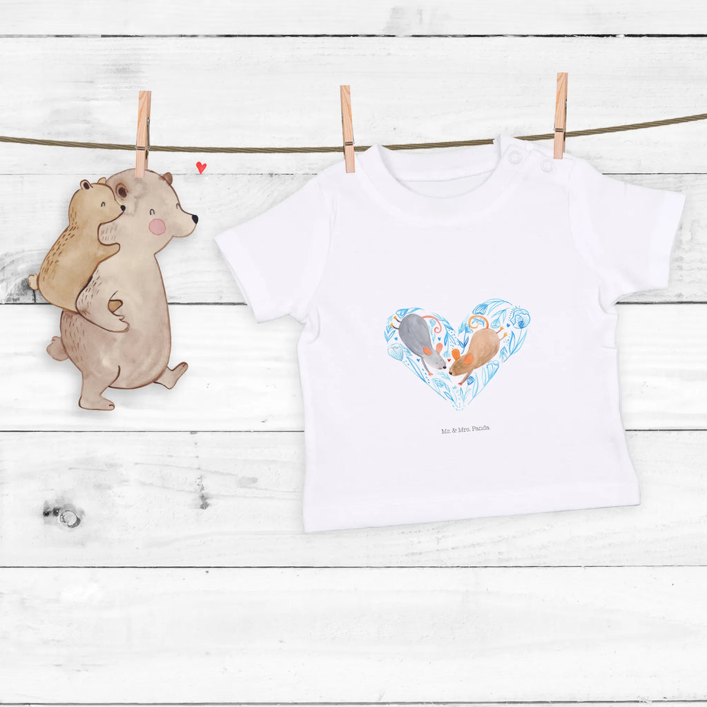 Organic Baby Shirt Mäuse Herz Baby T-Shirt, Jungen Baby T-Shirt, Mädchen Baby T-Shirt, Shirt, Liebe, Partner, Freund, Freundin, Ehemann, Ehefrau, Heiraten, Verlobung, Heiratsantrag, Liebesgeschenk, Jahrestag, Hocheitstag, Maus, Mäuse, Liebesbotschaft, Liebesbeweis, Hochzeit, Lieblingsmensch, Gemeinsamkeit, Love, Geschenk für zwei