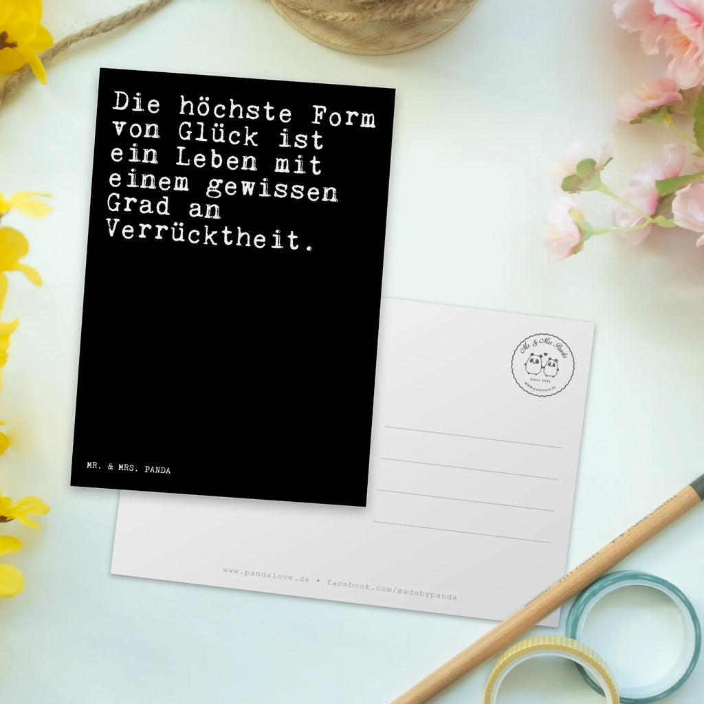 Postkarte Sprüche und Zitate Die höchste Form von Glück ist ein Leben mit einem gewissen Grad an Verrücktheit. Postkarte, Karte, Geschenkkarte, Grußkarte, Einladung, Ansichtskarte, Geburtstagskarte, Einladungskarte, Dankeskarte, Ansichtskarten, Einladung Geburtstag, Einladungskarten Geburtstag, Spruch, Sprüche, lustige Sprüche, Weisheiten, Zitate, Spruch Geschenke, Spruch Sprüche Weisheiten Zitate Lustig Weisheit Worte