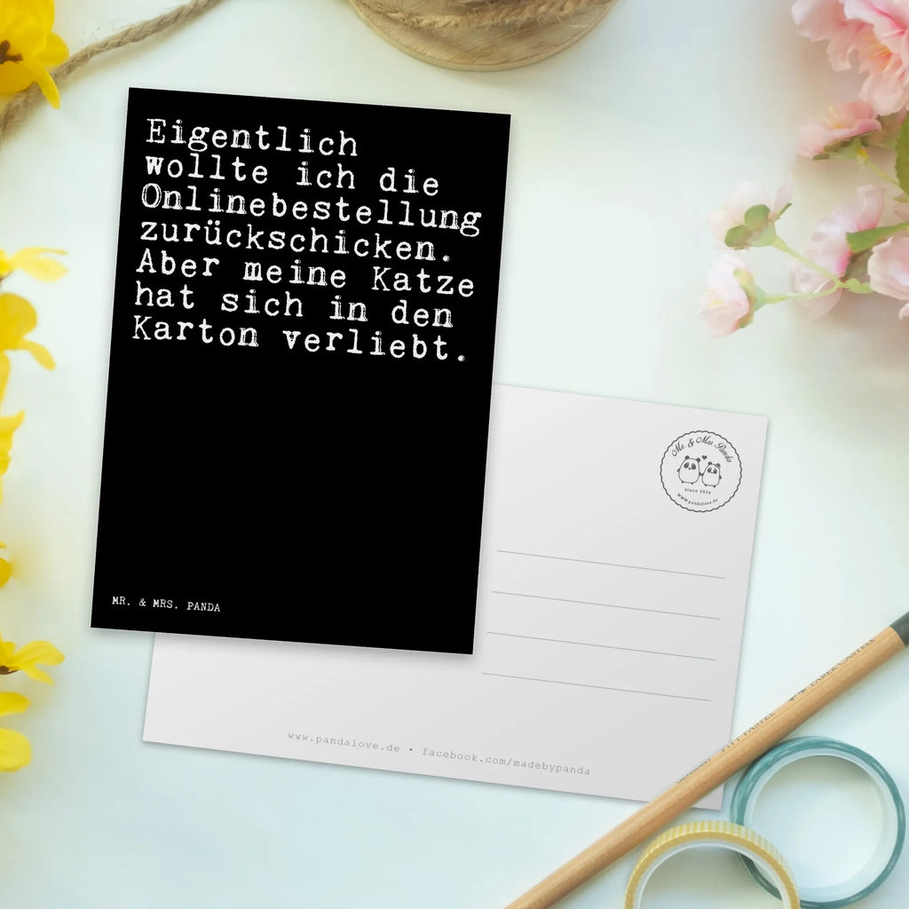 Postkarte Sprüche und Zitate Eigentlich wollte ich die Onlinebestellung zurückschicken. Aber meine Katze hat sich in den Karton verliebt. Postkarte, Karte, Geschenkkarte, Grußkarte, Einladung, Ansichtskarte, Geburtstagskarte, Einladungskarte, Dankeskarte, Ansichtskarten, Einladung Geburtstag, Einladungskarten Geburtstag, Spruch, Sprüche, lustige Sprüche, Weisheiten, Zitate, Spruch Geschenke, Spruch Sprüche Weisheiten Zitate Lustig Weisheit Worte