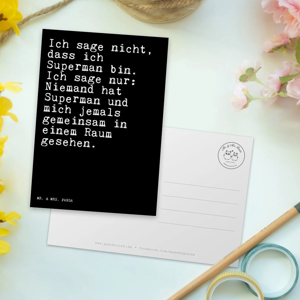 Postkarte Sprüche und Zitate Ich sage nicht, dass ich Superman bin. Ich sage nur: Niemand hat Superman und mich jemals gemeinsam in einem Raum gesehen. Postkarte, Karte, Geschenkkarte, Grußkarte, Einladung, Ansichtskarte, Geburtstagskarte, Einladungskarte, Dankeskarte, Ansichtskarten, Einladung Geburtstag, Einladungskarten Geburtstag, Spruch, Sprüche, lustige Sprüche, Weisheiten, Zitate, Spruch Geschenke, Spruch Sprüche Weisheiten Zitate Lustig Weisheit Worte