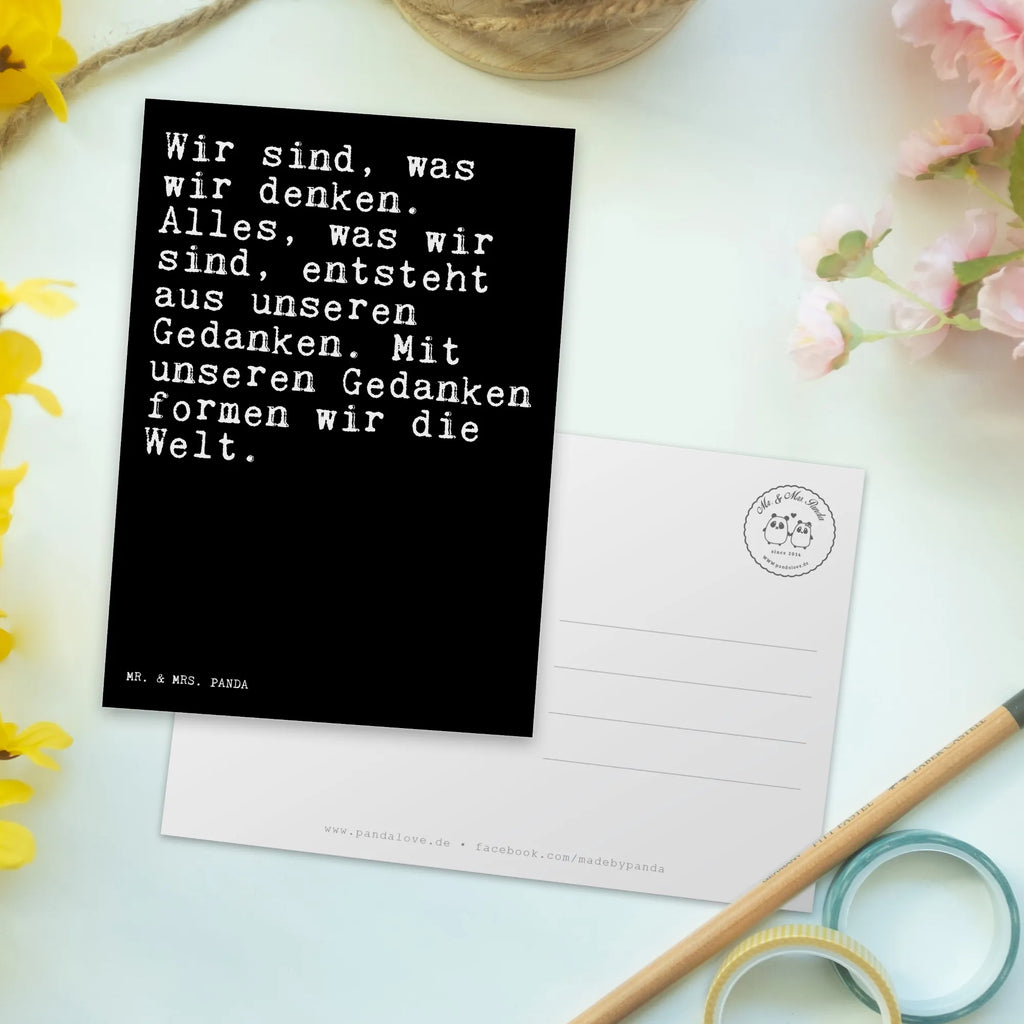 Postkarte Sprüche und Zitate Wir sind, was wir denken. Alles, was wir sind, entsteht aus unseren Gedanken. Mit unseren Gedanken formen wir die Welt. Postkarte, Karte, Geschenkkarte, Grußkarte, Einladung, Ansichtskarte, Geburtstagskarte, Einladungskarte, Dankeskarte, Ansichtskarten, Einladung Geburtstag, Einladungskarten Geburtstag, Spruch, Sprüche, lustige Sprüche, Weisheiten, Zitate, Spruch Geschenke, Spruch Sprüche Weisheiten Zitate Lustig Weisheit Worte